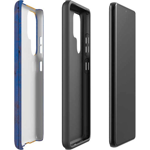 Barbados Flag Dark Wood Galaxy S22 Ultra Pro Case